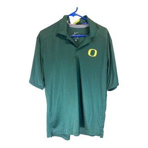 Oregon Ducks Polo Shirt Mens Large Green Nike Dri Fit Short Sleeve Golf